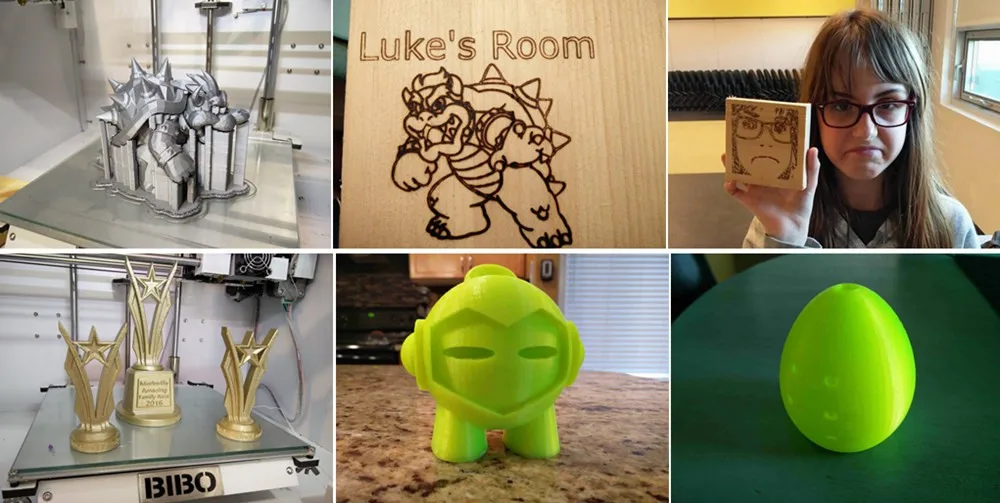 BIBO 3D Printer printing samples by Chris Canada1