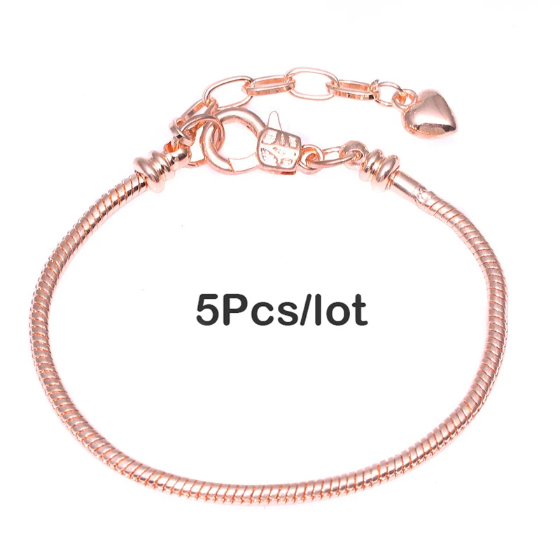 BAOPON 5 шт./лот, модная Серебряная цветная змеиная цепь, очаровательный браслет для женщин, изящные браслеты и браслеты, сделай сам, изготовление ювелирных изделий