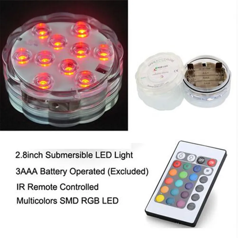 

Remote Submersible Floral LED Light Base 3AAA Battery Operated LED Floralytes Shisha Hookah Lights for Wedding Favors and Gifts