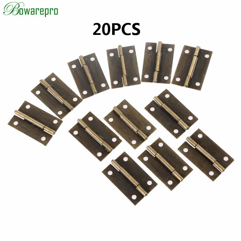 Koop Bowarepro 20 stks Vintage Bronzen Lade Scharnier Kast Houten Meubels Sieraden Gift Houten Doos Scharnieren Meubels Hardware 38*25mm Hot