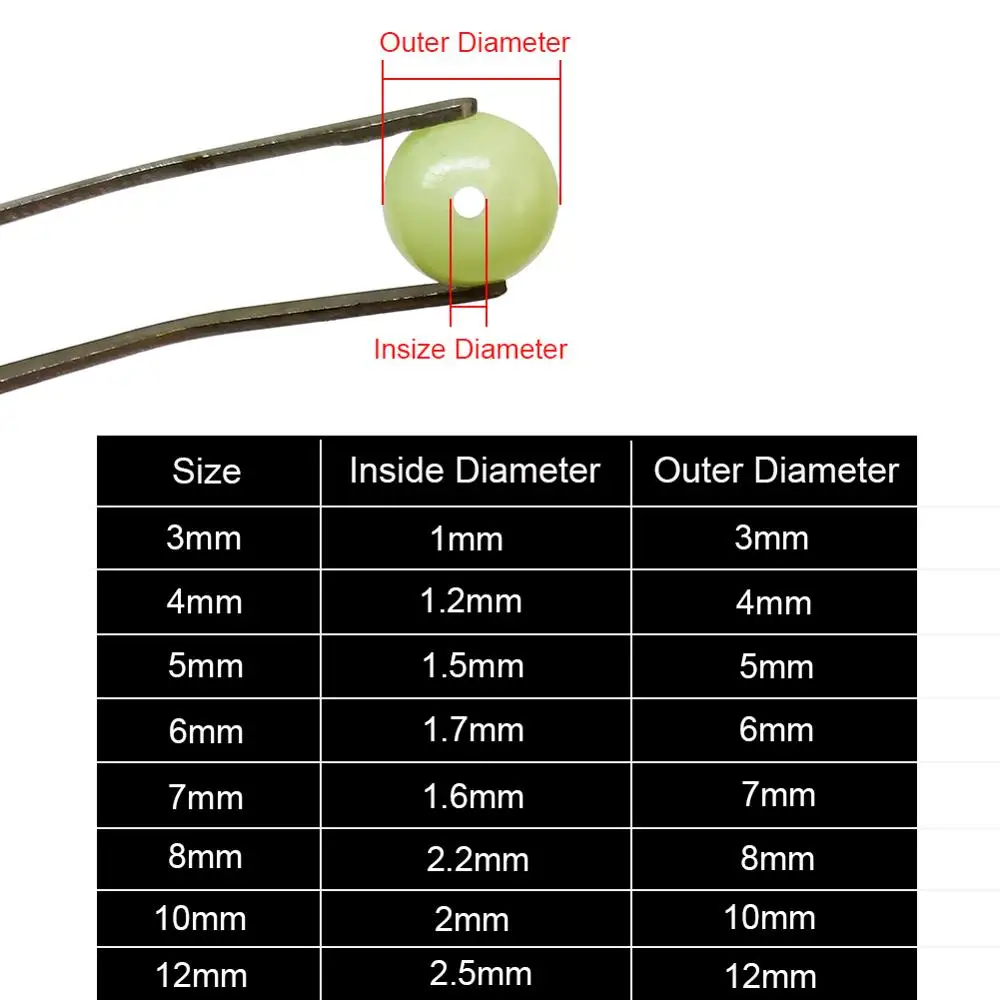 100 штук мягкие рыболовные бусины светящиеся 3 мм-12 мм круглые рыболовные космические бобы затвор свет светящиеся снасти приманки аксессуары