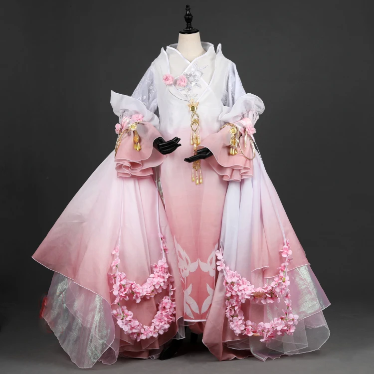  Pink Purple BaiCai Lolita Anime Cosplay Costume Hanfu Computer Game Cosplay Hanfu for Jian Wang III