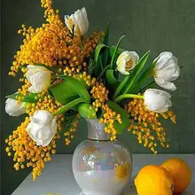 Домашнее украшение Diy цифровая картина маслом по номерам оранжевый фруктовый цветок картина холст картина без рамы