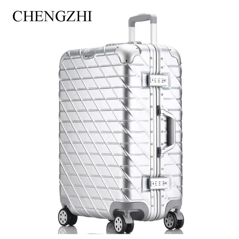 Высоковместительный чемодан CHENGZHI на колесиках с алюминиевой рамой 20/24/26/29