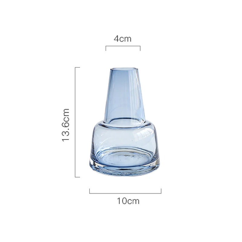 Маяк стеклянная ваза серый/синий Террариум стеклянные контейнеры мини небольшая Цветочная ваза украшение дома бутылка цветочный горшок Вазы Свадебные - Цвет: blue 13.6cm