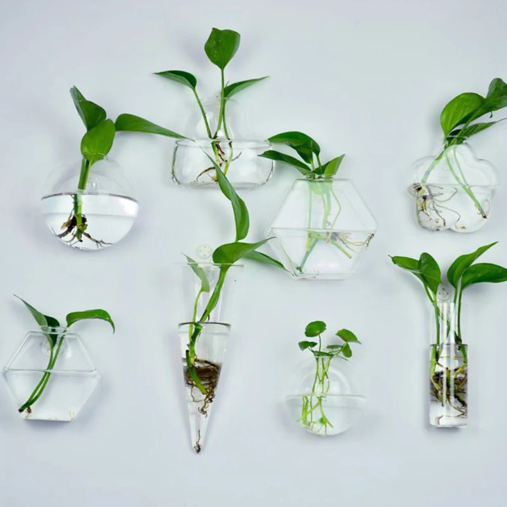 

6 Shapes DIY Wedding Clear Hanging Glass Vase Home Decoration Ornament Flower Plants Terrarium Vase Container