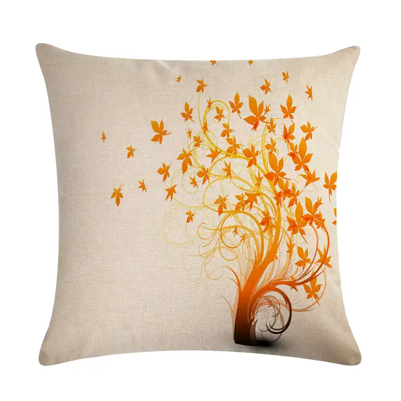 Nordic Autumn Yellow Leaf Sycamore Leaves Decorative Pillows Sofa Cotton Linen Cushion Cover Home Decor Pillow Cover 45x45 Zy592 Cushion Cover Aliexpress