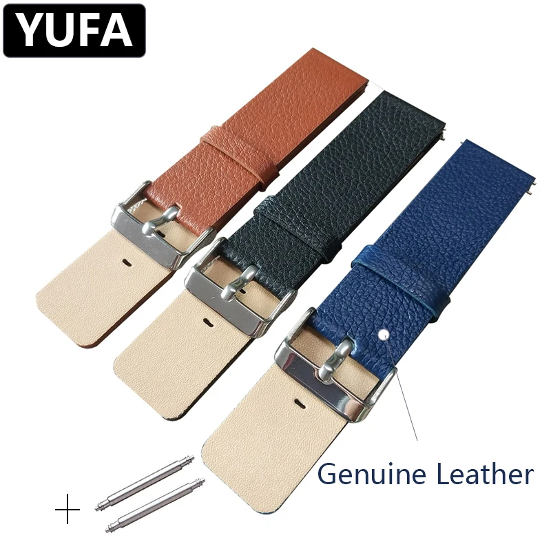 

YUFA Calf Genuine Leather Watch Band For Men Women Stainless Steel Pin Buckle Clasp Watch Strap 22mm Wristband Watch Accessories