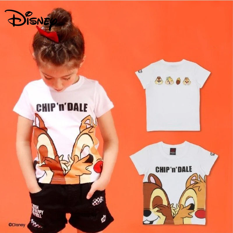 Disney летняя новая футболка с Микки Маусом для мальчиков и девочек хлопковая