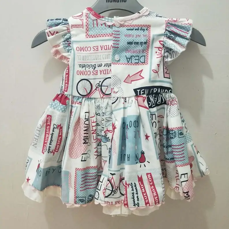 Летнее модное испанское платье лолиты эксклюзивное винтажное детское платье с цветочным принтом праздничное платье для дня рождения детская одежда vestidos Y1146