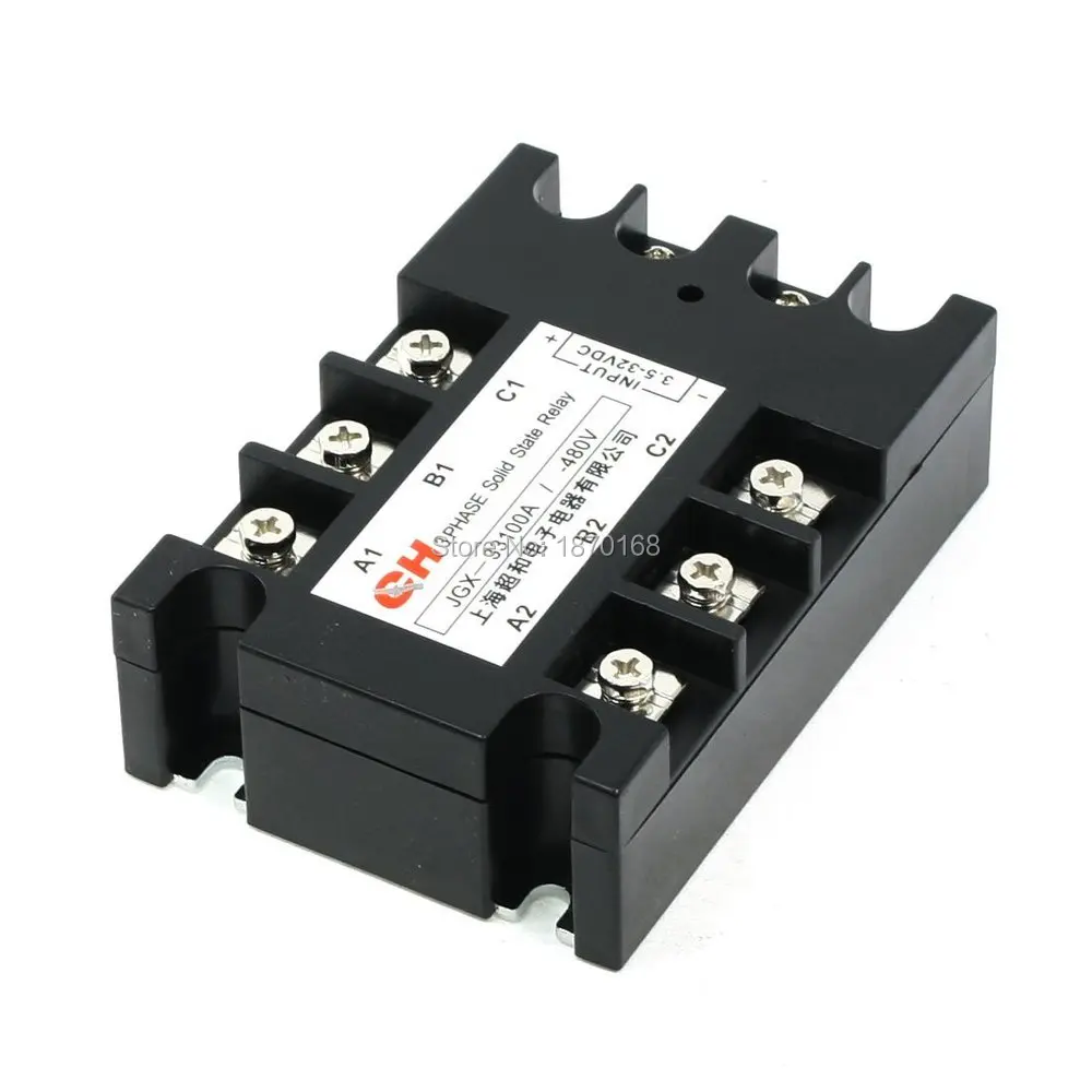 Jgx-33100 3.5 - 32VDC masukan 480VAC 100A keluaran DC / AC tiga fase SSR Solid State Relay