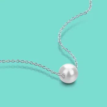 

Fairy Silver Jewelry S925 Sterling Silver Necklace Freshwater Pearl Pendant Design Minimalist Solid Silver Necklace party bijoux