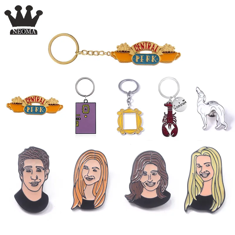 

20Pcs/lot Wholesale TV Show Friends Brooch Pins TV Figure Central Perk Coffee Time Pins and Brooches For Best Friends Jewelry
