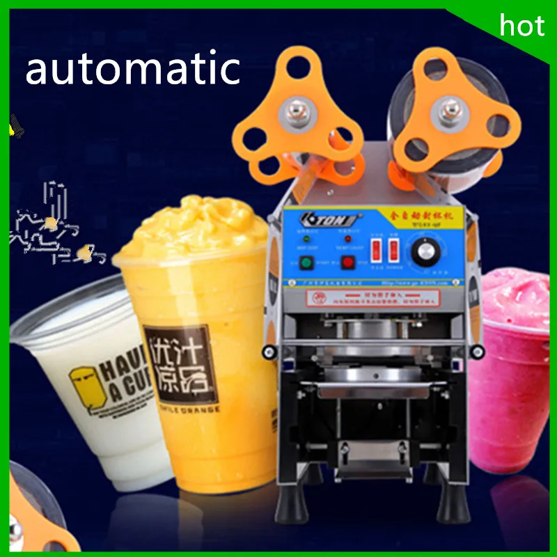 free shipping Automatic Cup Sealer Packing Machine Sealing 90 95mm Cups Beverage Cup Packing Machine