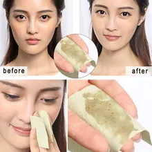 100 hojas/Paquete de pañuelo de papel de té verde olor limpiador de maquillaje de absorción de aceite de papel para la cara absorber absorbente Facial limpiador cara Herramienta #