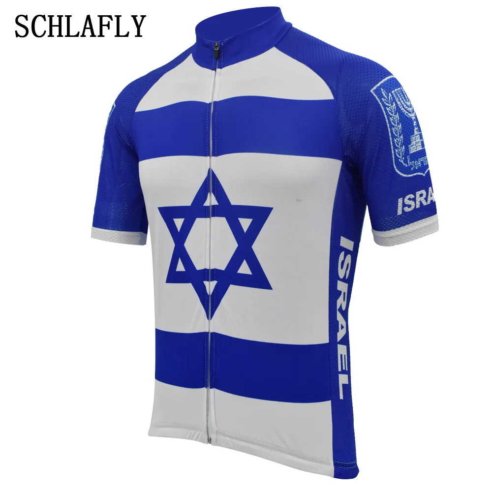 

Israel flag cycling jersey short sleeve classic summer bike wear blue white jersey road jersey clothing bicycle clothes schlafly