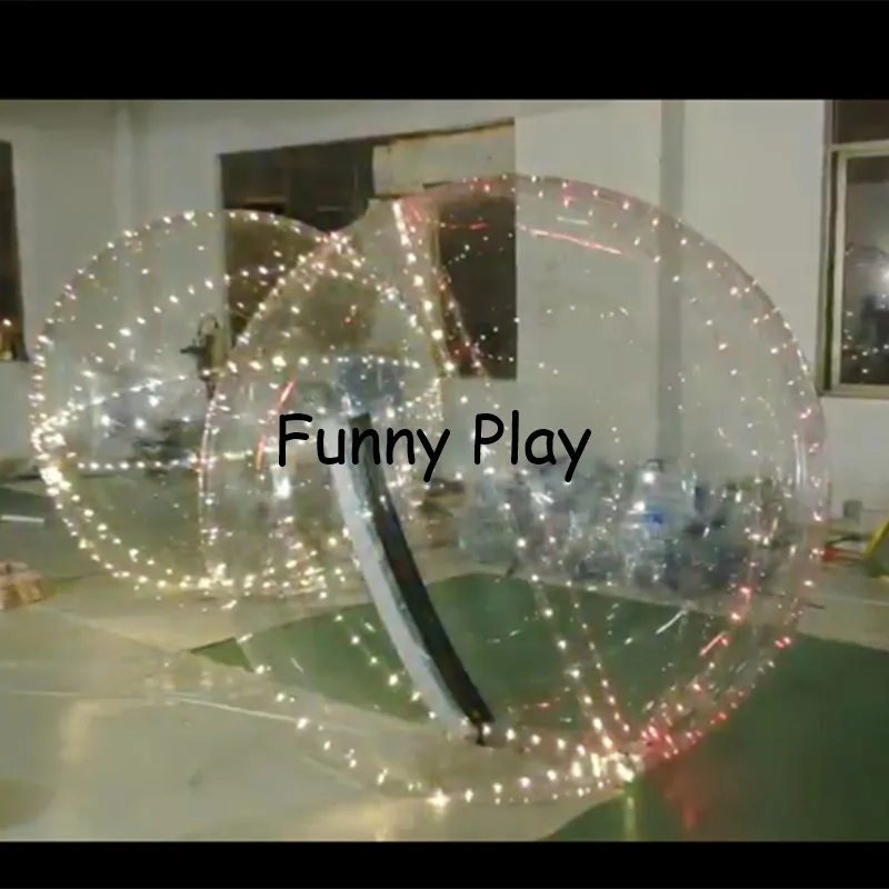 ПВХ led освещение надувной шар для ходьбы по воде водный шар Зорб Глобус прозрачный пузырь надувной сценический танцевальный шар с красочным светом