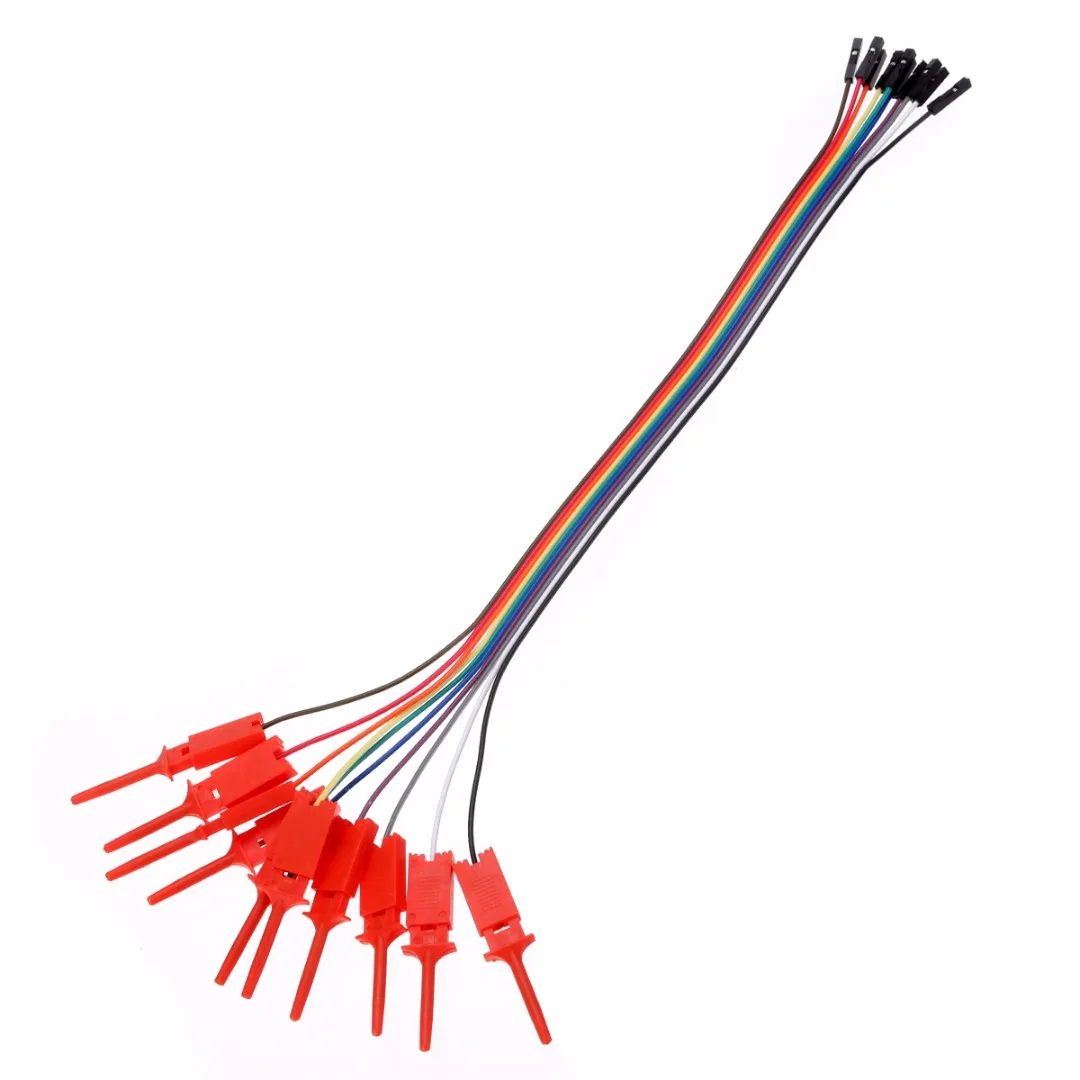 10 Kanäle Logikanalysator Kabel Probe Test Haken Clip Linie Mischfarbe Rot 10 Kanäle Logikanalysator Kabel Probe Test Haken Clip Linie Mischfarbe Rot