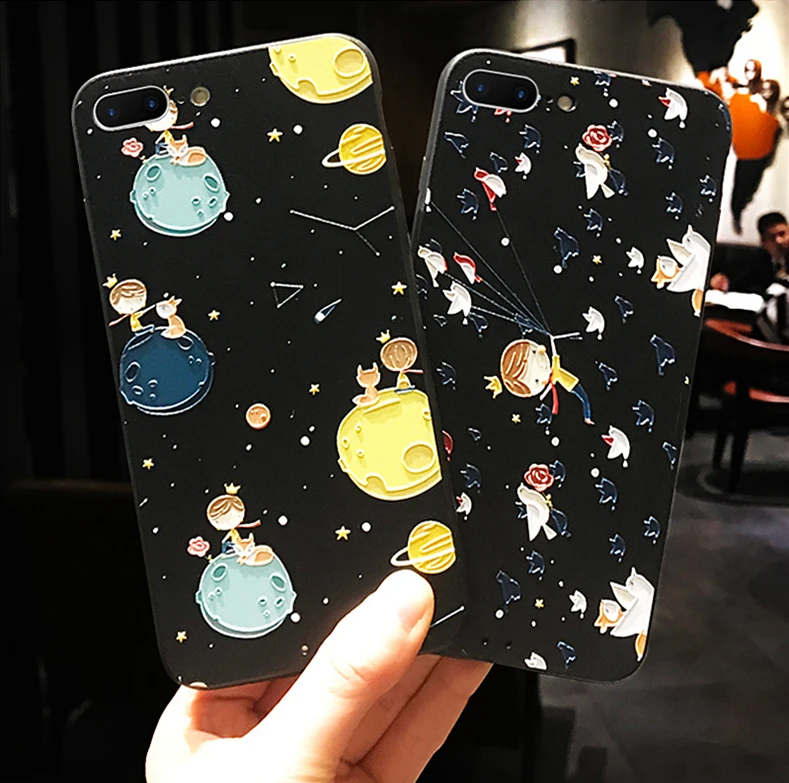 

3D Relief Planet Cover For iPhone XS XR MAX 7 Plus 8 Soft Silicone Cover For iPhone X 6 6S 5 5S SE 11 Pro Max Little Prince Case