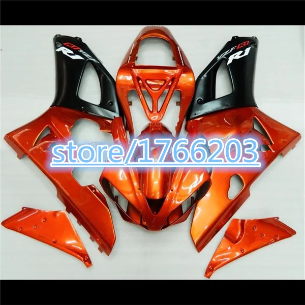 ABS Обтекатель Набор для Orange черный YZFR1 00-01 YZF1000 2000 2001 R1 YZF R1 YZF1000 2000-2001 пластик комплект ning