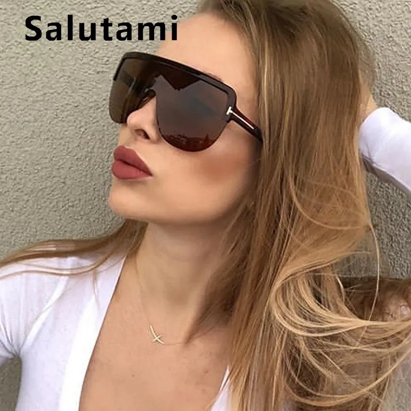 Цельные брендовые солнцезащитные очки для мужчин 2019 винтажные большие роскошные
