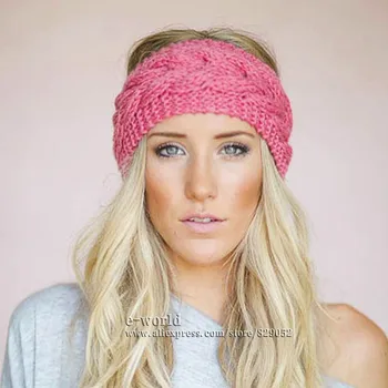 23 Colors Knitted Turban Headbands For Women Winter Warm Crochet Headband Head Wrap Wide Ear Warmer Hairband Hair Accessories