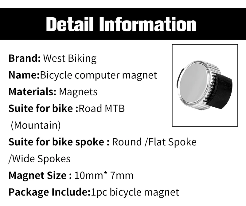 WEST BIKING компьютерный магнит для велосипеда спиц Спидометр Одометр запчасти циклинг Аксессуары Универсальный спиц колесо магнит
