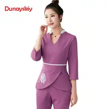 Женская рабочая одежда, 2 шт. в комплекте, Женская Больничная униформа медсестры,, одежда для красоты, косметичка, медицинская рабочая одежда, униформа для медсестры