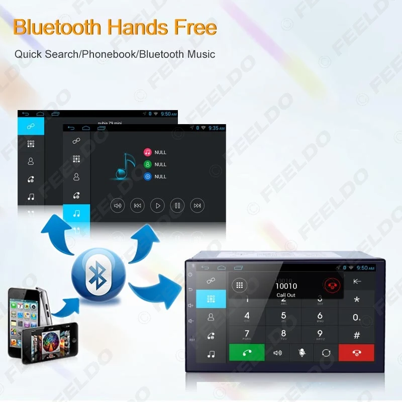 Top FEELDO 7inch Android 4.4.2 Quad Core Car Media Player With GPS Navi Radio For Nissan/Hyundai Universal 2DIN ISO #3900 9