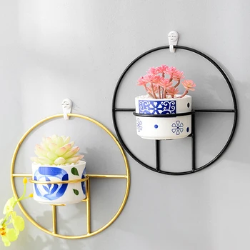 

Flower Pot with Iron Frame Stylish Display Planter Rack withou Plants can CSV