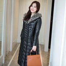 Женская куртка YOLANFAIRY из натуральной овечьей кожи, норковый мех, воротник, куртка с капюшоном, Jaqueta De Couro Chaquetas HQ17-YFG7806B MF095