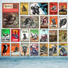 Cartel de Metal TT Isle Of Man, placa Retro Para carreras de motos, placa de pintura artística para pared, Pub Bar Garage, decoración del hogar, carteles de estaño Vintage