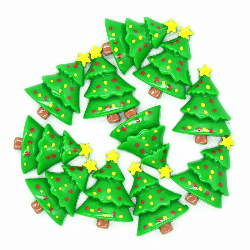 22 мм X 31 мм Смола flatback Рождественская елка миниатюры | Смола Рождественские украшения для поделок | кабошоны для рождественской елки