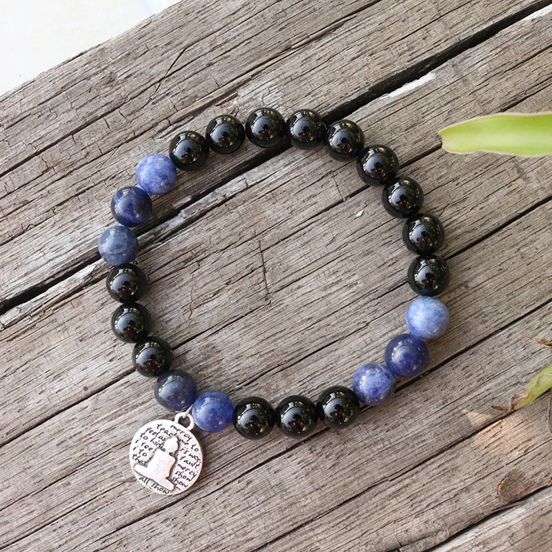 8mm Natural Stone Beads,Black Onyx,Sodalite,Sun And Moon,JapaMala Sets,Spiritual Jewelry,Meditation,Inspirational,108 Mala Beads