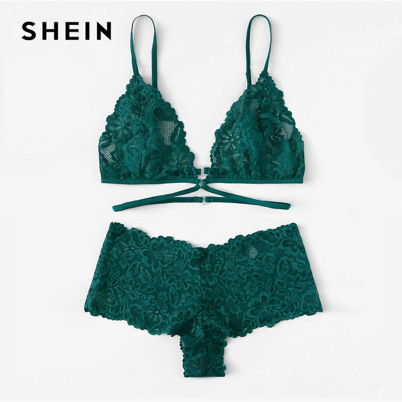 SHEIN Кружевной Комплект Нижнего Белья Сексуальное Женское Нижнее Белье С