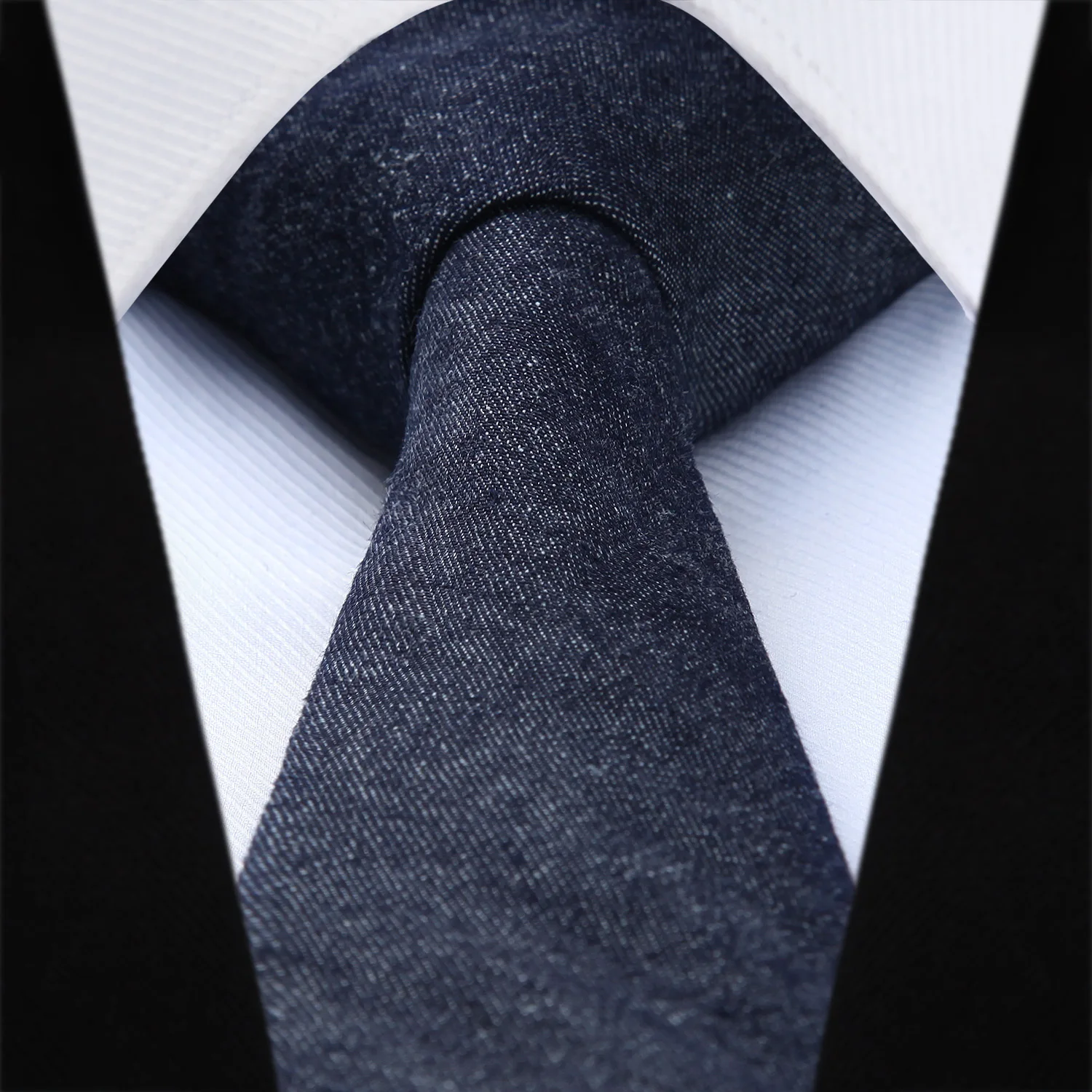 6cm Soild 2.36"Cotton skinny jean tie for Men Wedding Party Slim