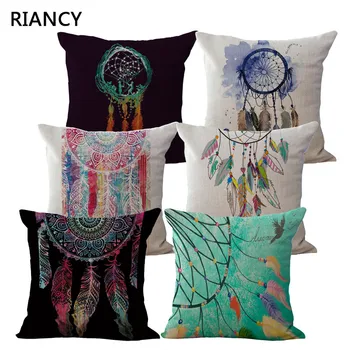 

Dreamcatcher Printed Cushion Cover Cotton Linen 45*45 Living Room Cushions Decorative Pillows Sofa Home Decor Pillowcase 40569