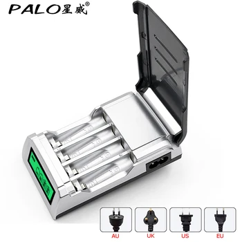 

Hot ! LCD display Quick Charger with 4 Slots Smart Intelligent Battery Charger for AA / AAA NiCd NiMh Rechargeable Batteries