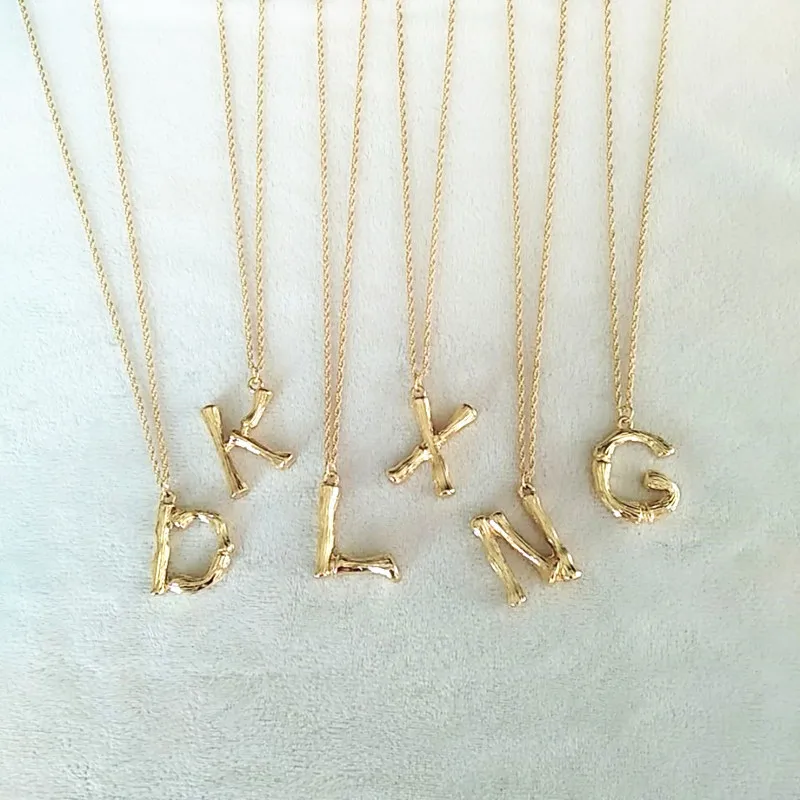 

26 Letter hanger ketting gouden hamer metaal A-Z eerste minimalistische mode hanger Twist ketting ketting sieraden