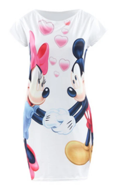 2017 fashion Minnie Mouse Women Dress Summer Sexy Pencil Dresses Bodycon S 3XL Vintage Fitness Vestidos Print Cute Women Dress