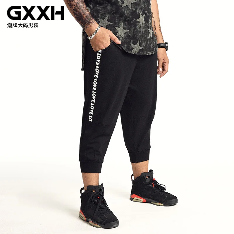 

GXXH 2018 Summer Plus Size Ankle-Length Pants Men Elastic Stretch Loose Trousers Male Baggy Jogger Big Size XXL XXXL 4XL 5XL 6XL