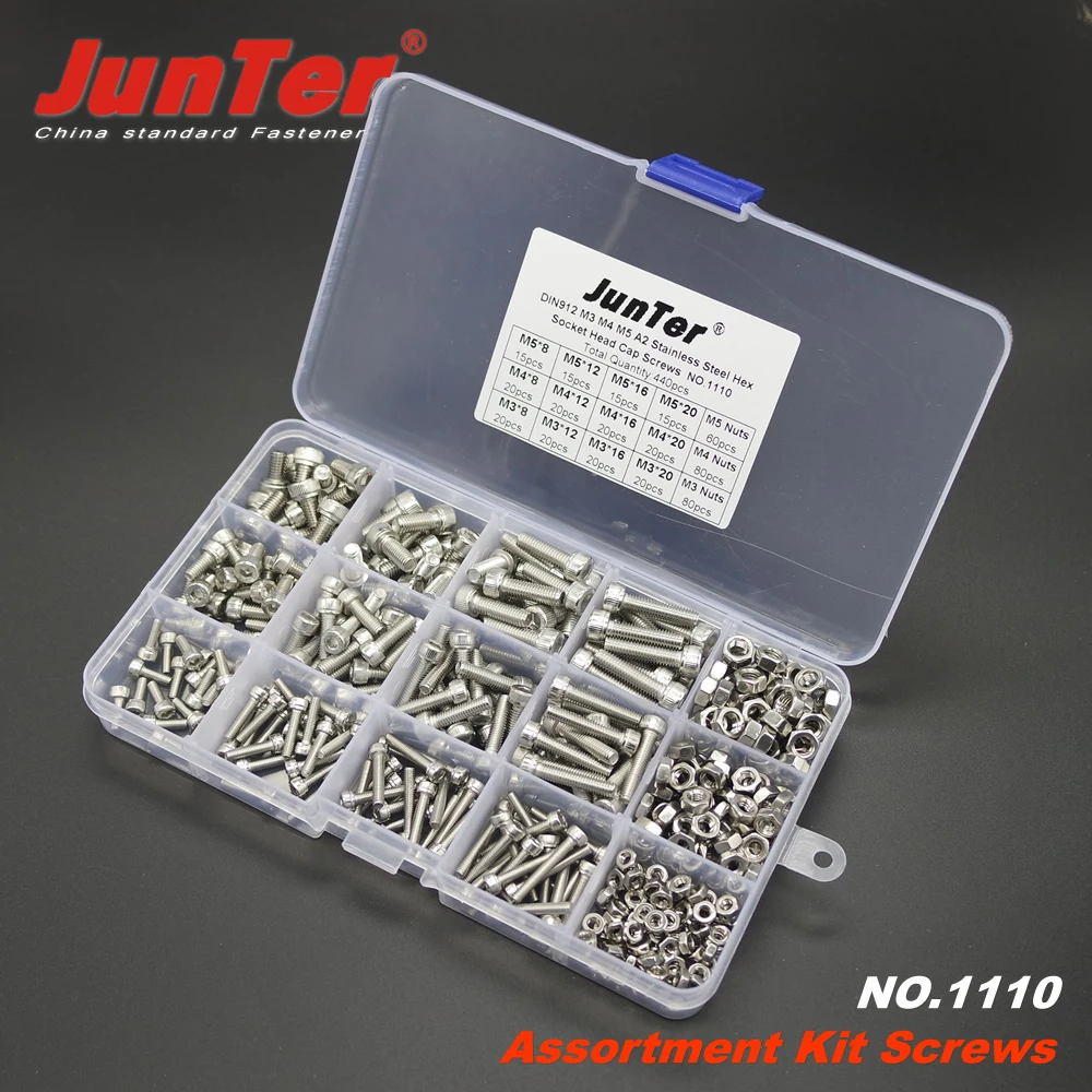 440 шт. шестигранные болты M3 M4 M5 A2 из нержавеющей стали DIN912|head cap screw|allen boltbolts hex |