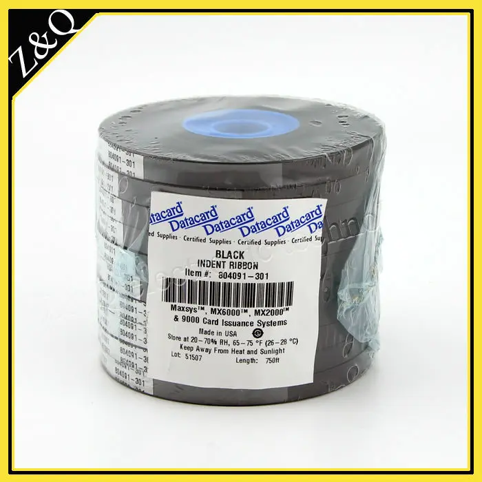 

Datacard 804091-301 black indent ribbon for use with Datacard 280P,MX2000,MX6000,DC7000,DC9000 and DC450 printer