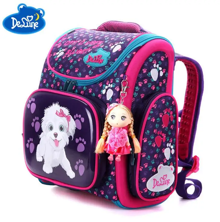 

2018 Delune Orthopedic Backpack Kids Cartoon Waterproof Ergonomic Design Schoolbag High Quality Children Girls Boys School Bags