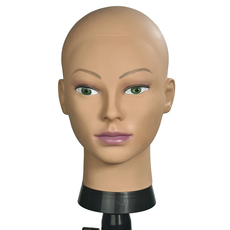 Лысый манекен голова с зажимом Женский манекен голова для парика делая манекен для шляп косметологический манекен голова для тренировки макияжа