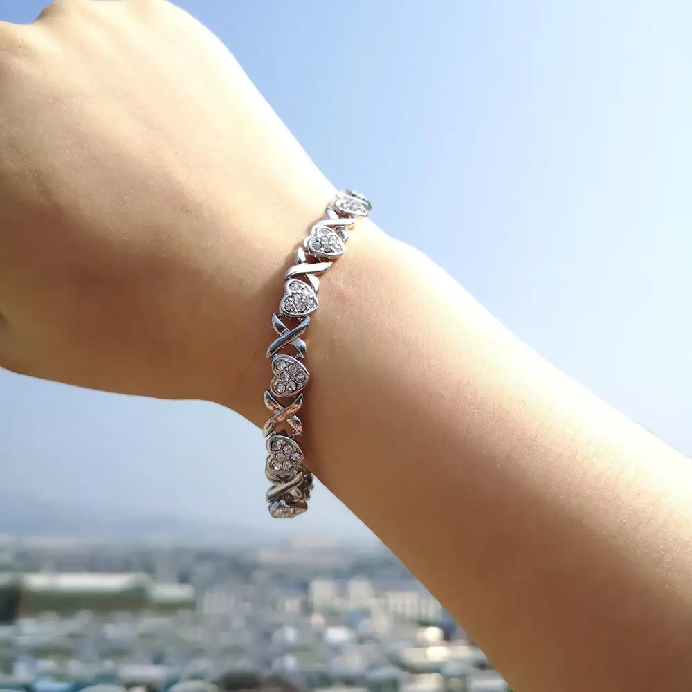 

Rinhoo 1PC New Fashion 2 Colors Zinc Alloy Heart Elephant Bracelet Accessories Gift For Women Trendy Jewelry