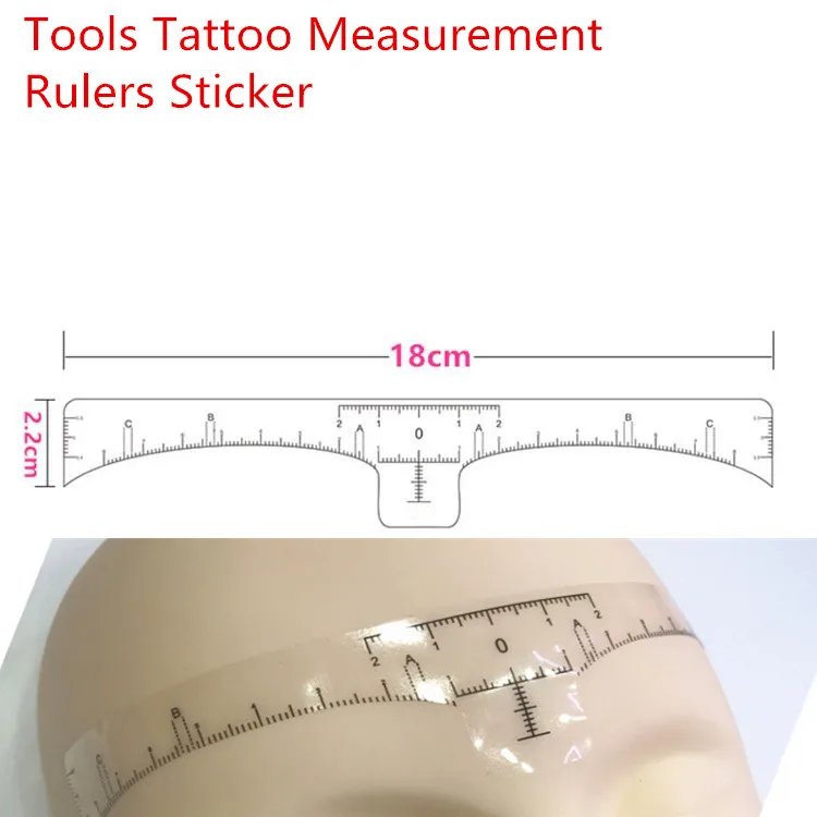 10 шт. одноразового использования, для микроблейдинга точный линейка для татуировки накладки-шаблоны Перманентный макияж tebori бровей инструменты для моделирования измерения