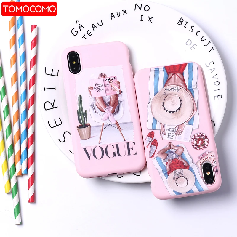 

Fashion Queen Classy Paris Girl Summer Travel Mom Baby Soft Silicone Candy Case Coque For iPhone 11 6 8 8Plus X XS Max 7 7Plus