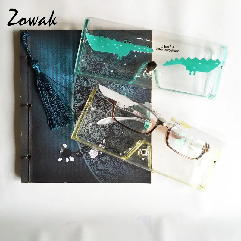 

1pc Eyeglasses Case Cute Crocodile Transparent Protector Box Spectacles Container Holder Sunglasses Eye Glasses Carrier Storage
