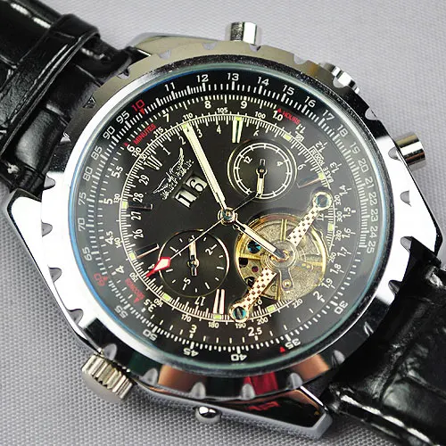 

hot New Discoloration Army Military Style Tourbillon Mens Automatic Mechanical Watch freeship cool